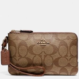 ✅Authentic Coach Double Zip Wristlet✅NEW WITH TAG✅